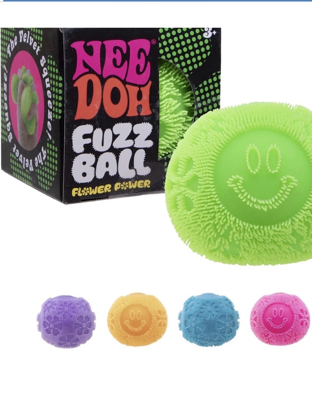 NEW NEE DOH FUZZ BALL FLOWER POWER, STRESS BALL RELIEVE, SENSORY FIDGET New